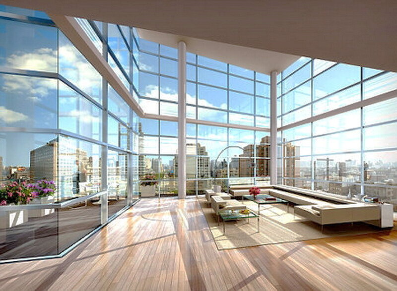 Modern Penthouse Living Room — White