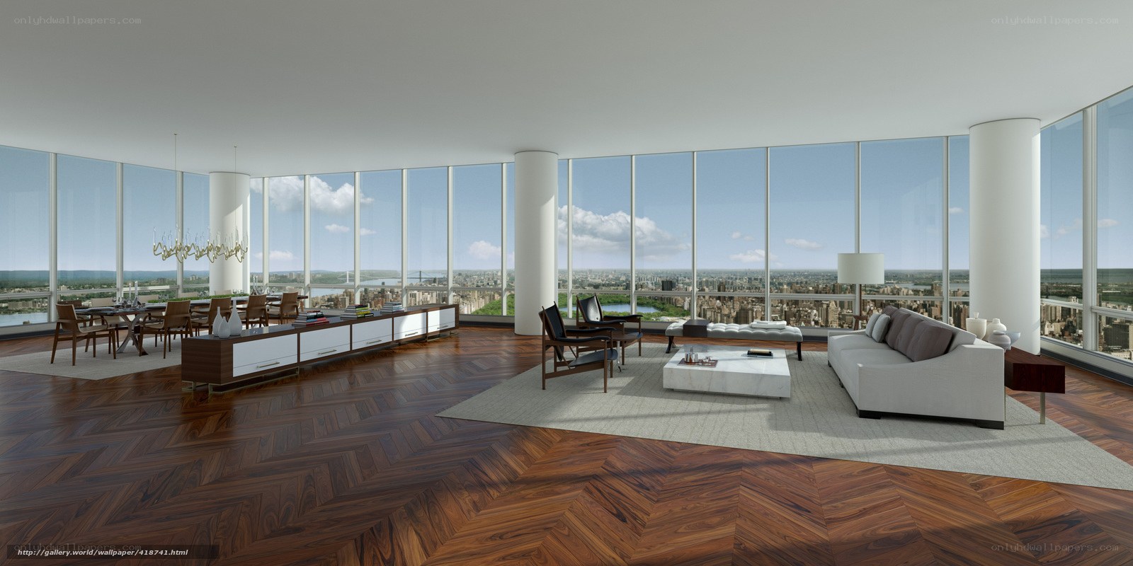Modern penthouse living room