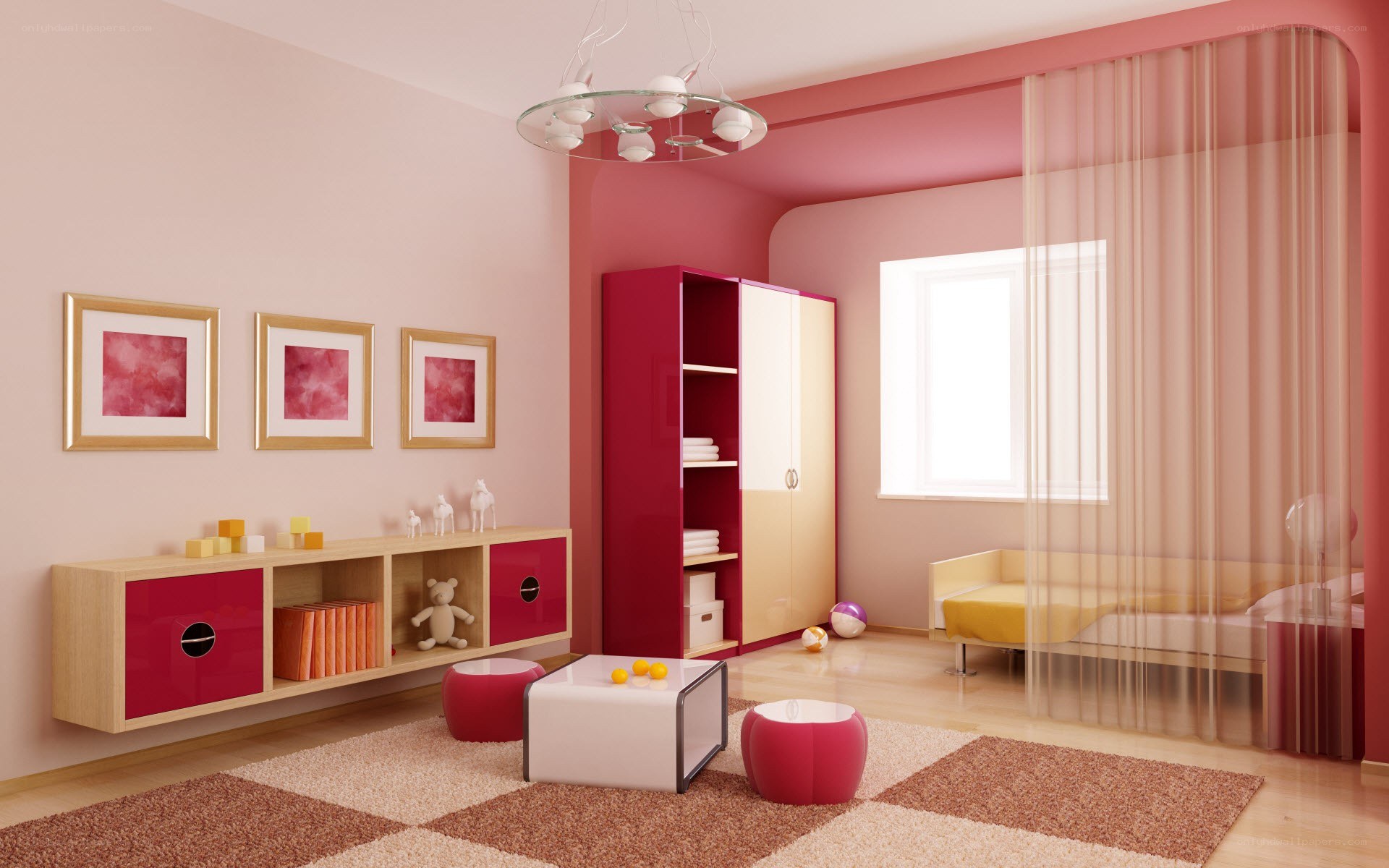 modern pink children's room