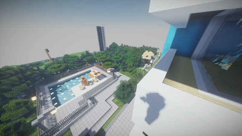 Modern Pool Complex — White