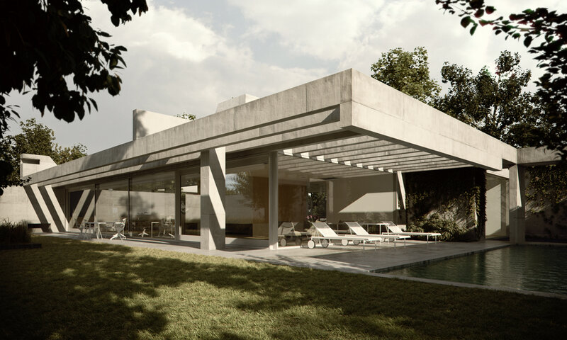 Modern pool house design