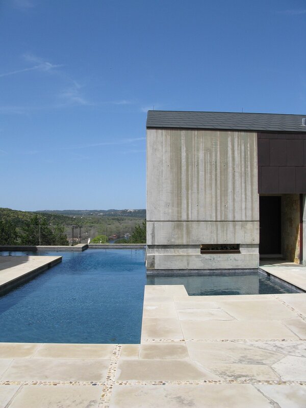Modern pool with concrete structure