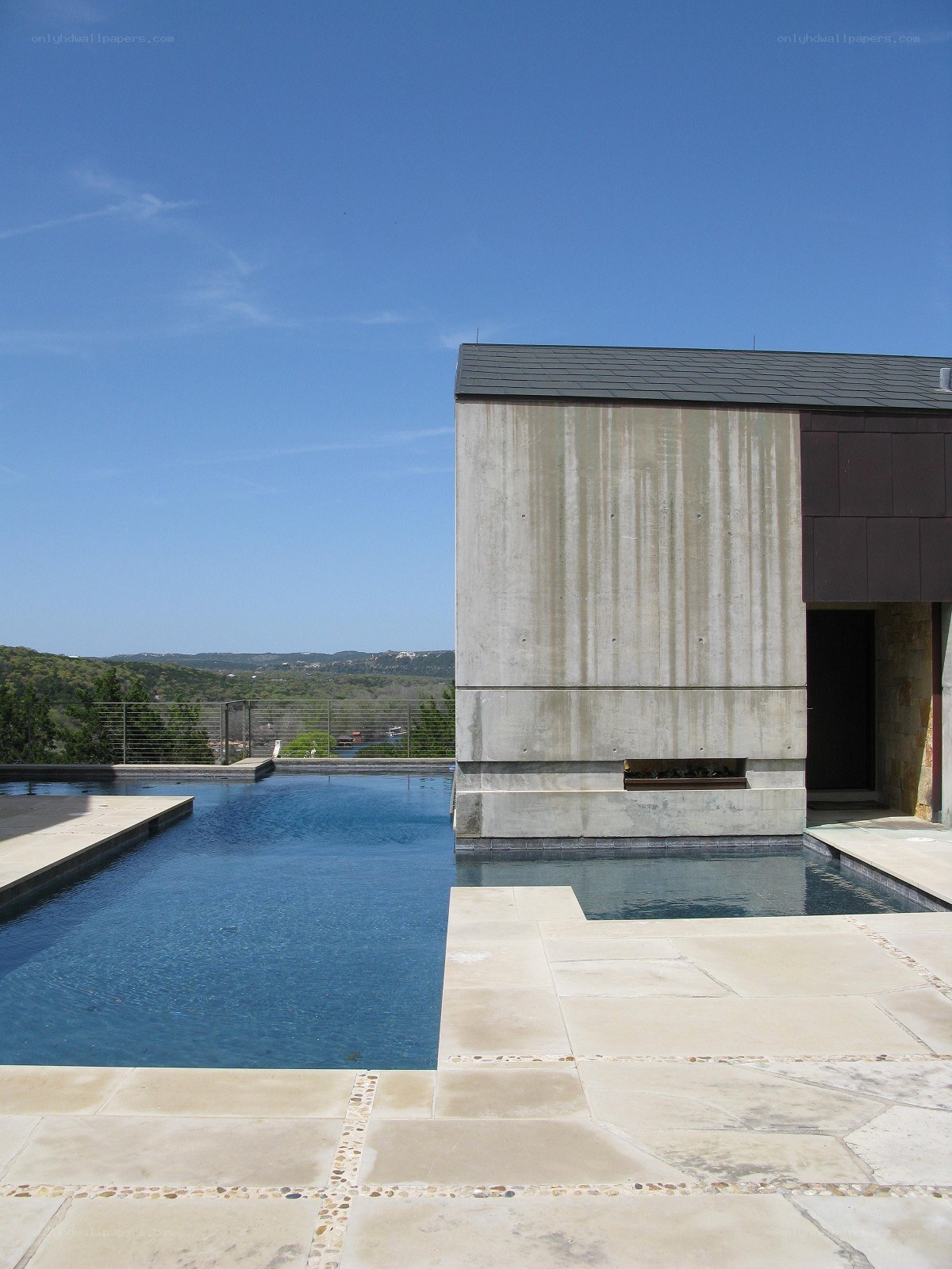 Modern pool with concrete structure