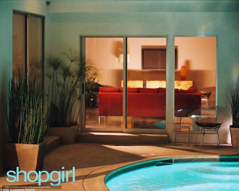 Modern poolside living room