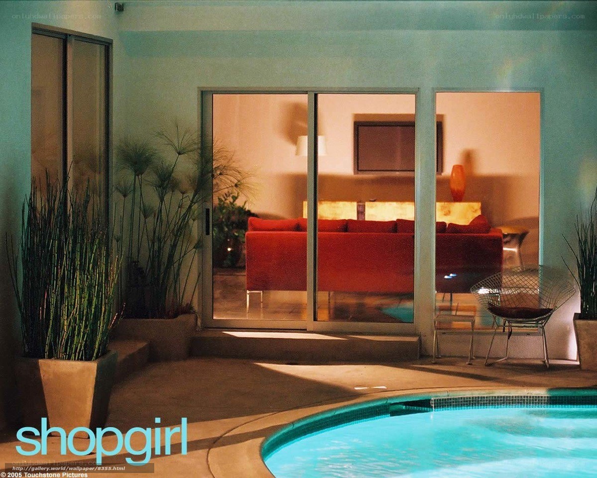 Modern poolside living room