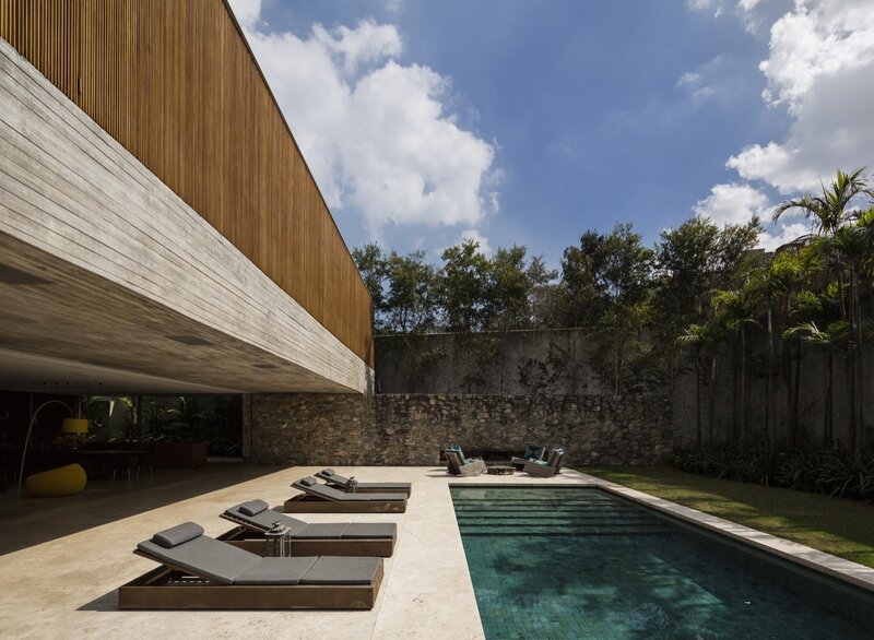 Modern Poolside Lounge — Blue