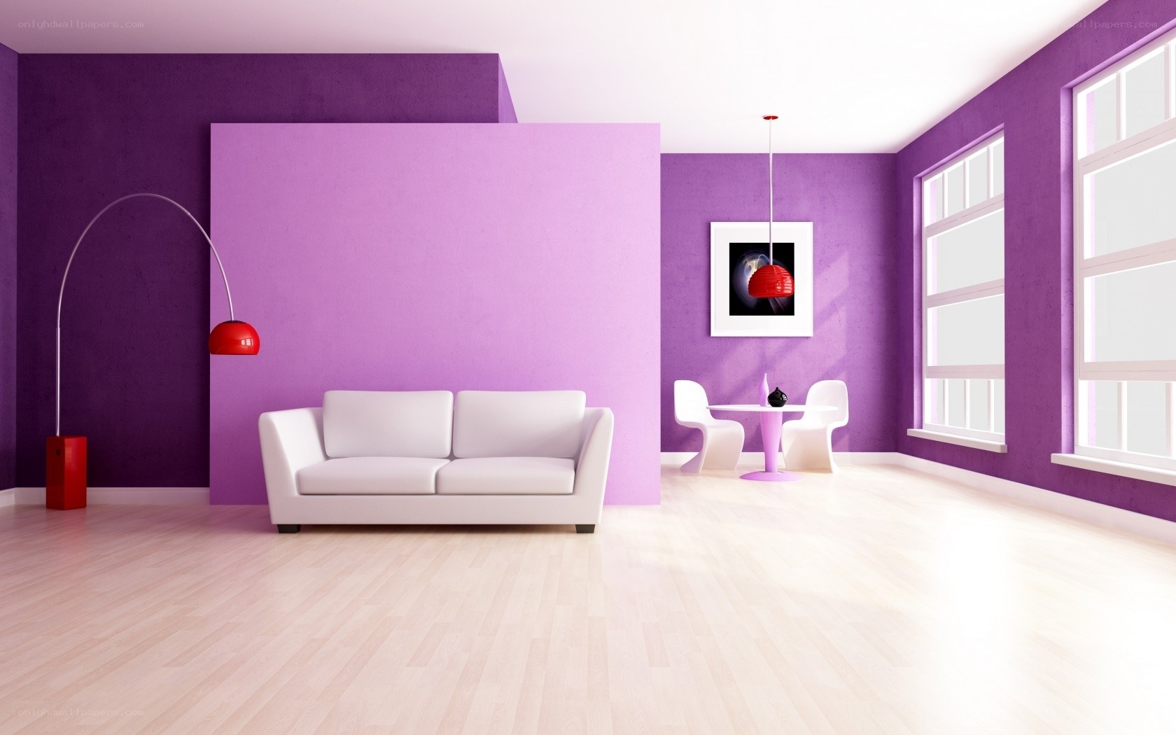 Modern purple living room