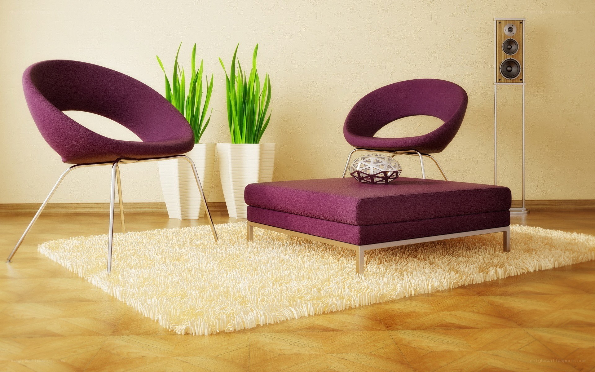 Modern purple seating area