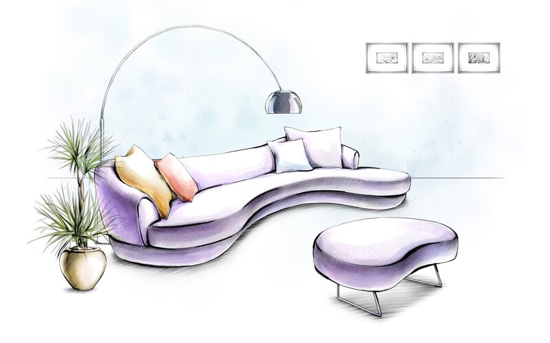 Modern purple sofa design
