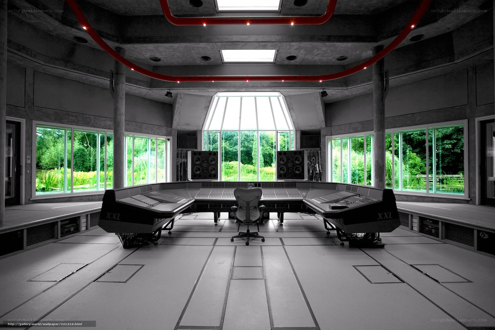 modern recording studio control room