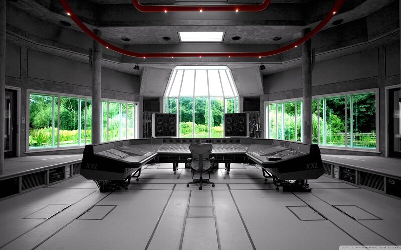 modern recording studio control room