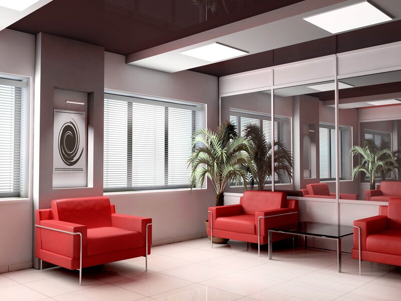Modern red lounge seating