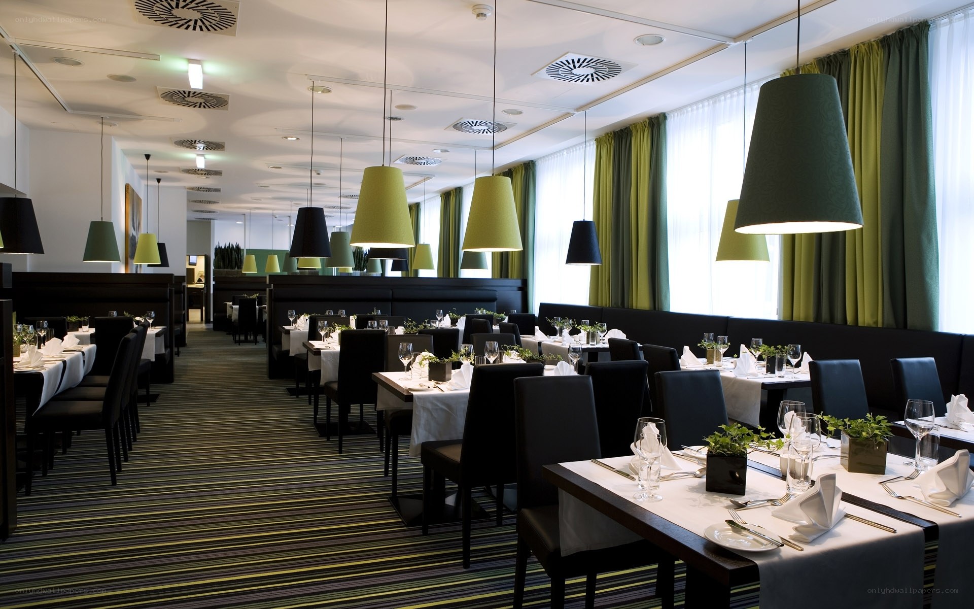 Modern restaurant dining area