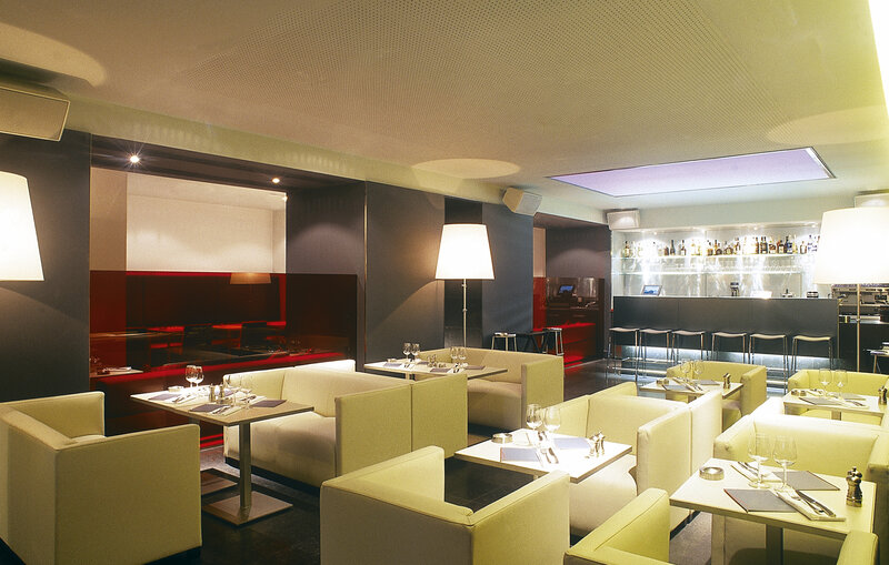 Modern Restaurant Interior — White, Calm