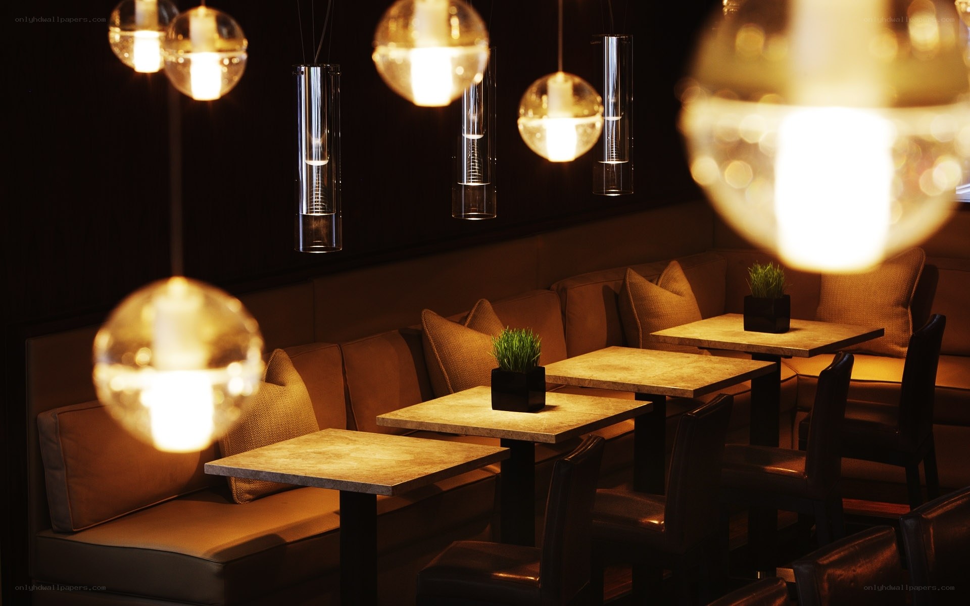 Modern restaurant seating area