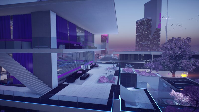 Modern Rooftop Terrace — Purple