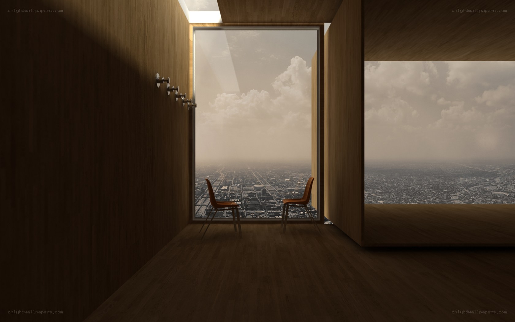 Modern room with city view