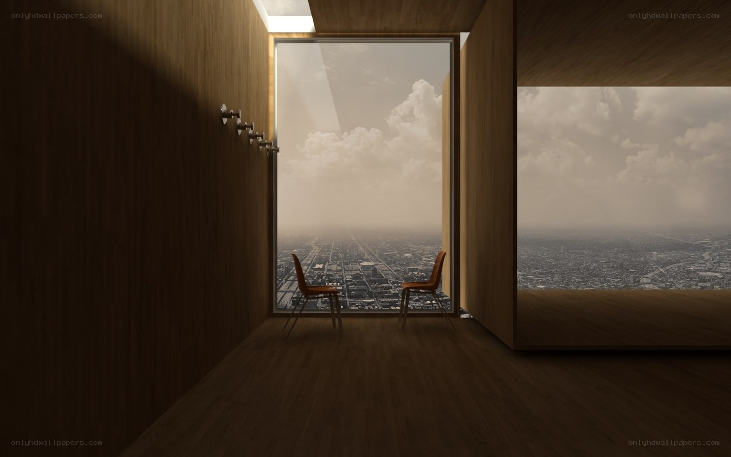 Modern room with city view