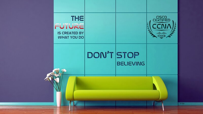 Modern room with motivational quotes