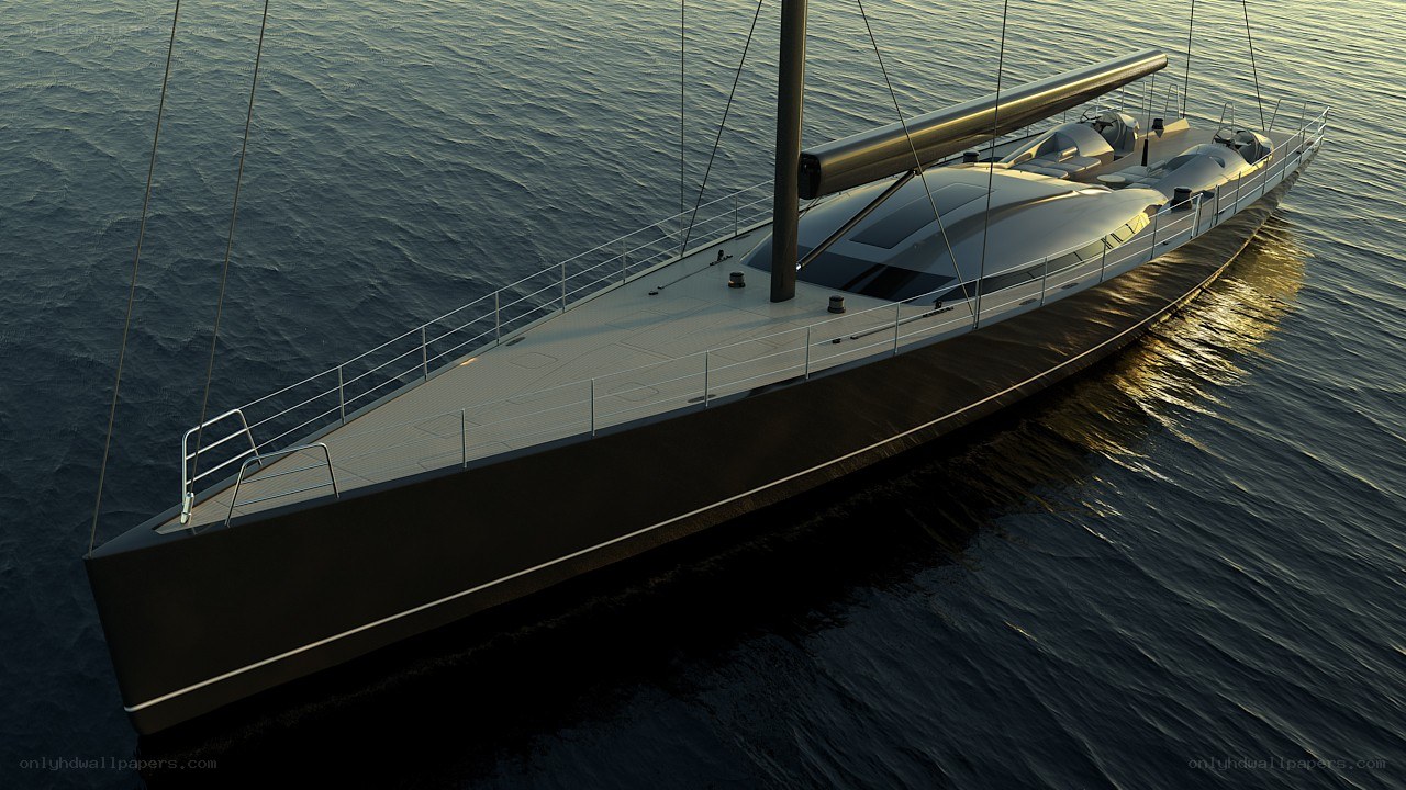 modern sailboat on calm water