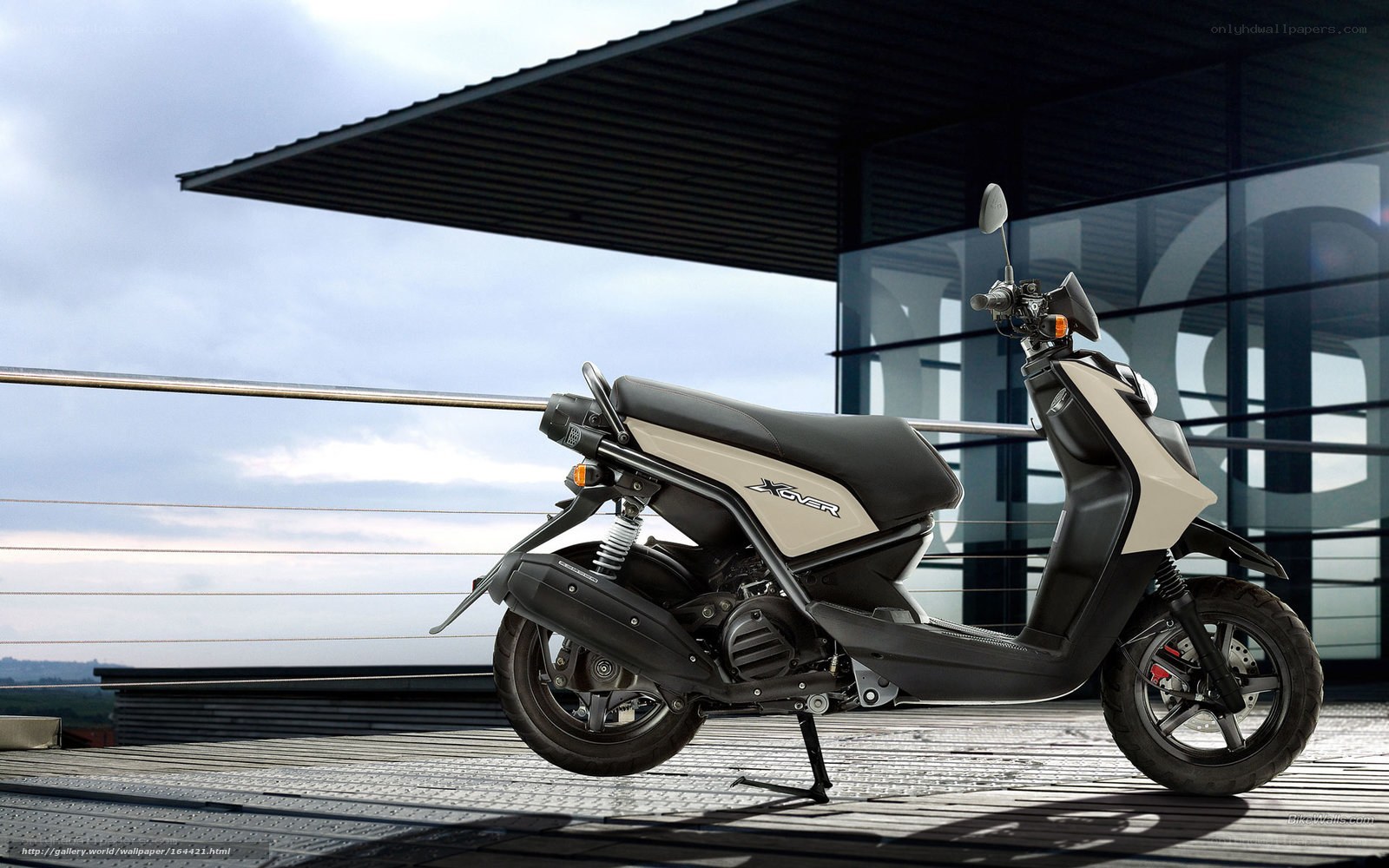 Modern scooter on a rooftop