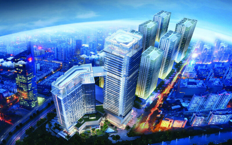 Modern Skyscraper Complex — Blue