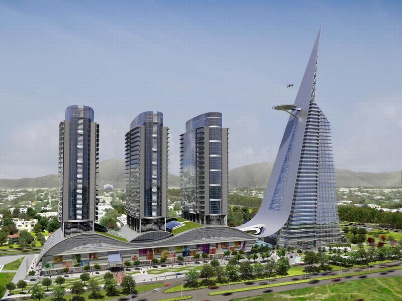 Modern Skyscraper Complex — Gray