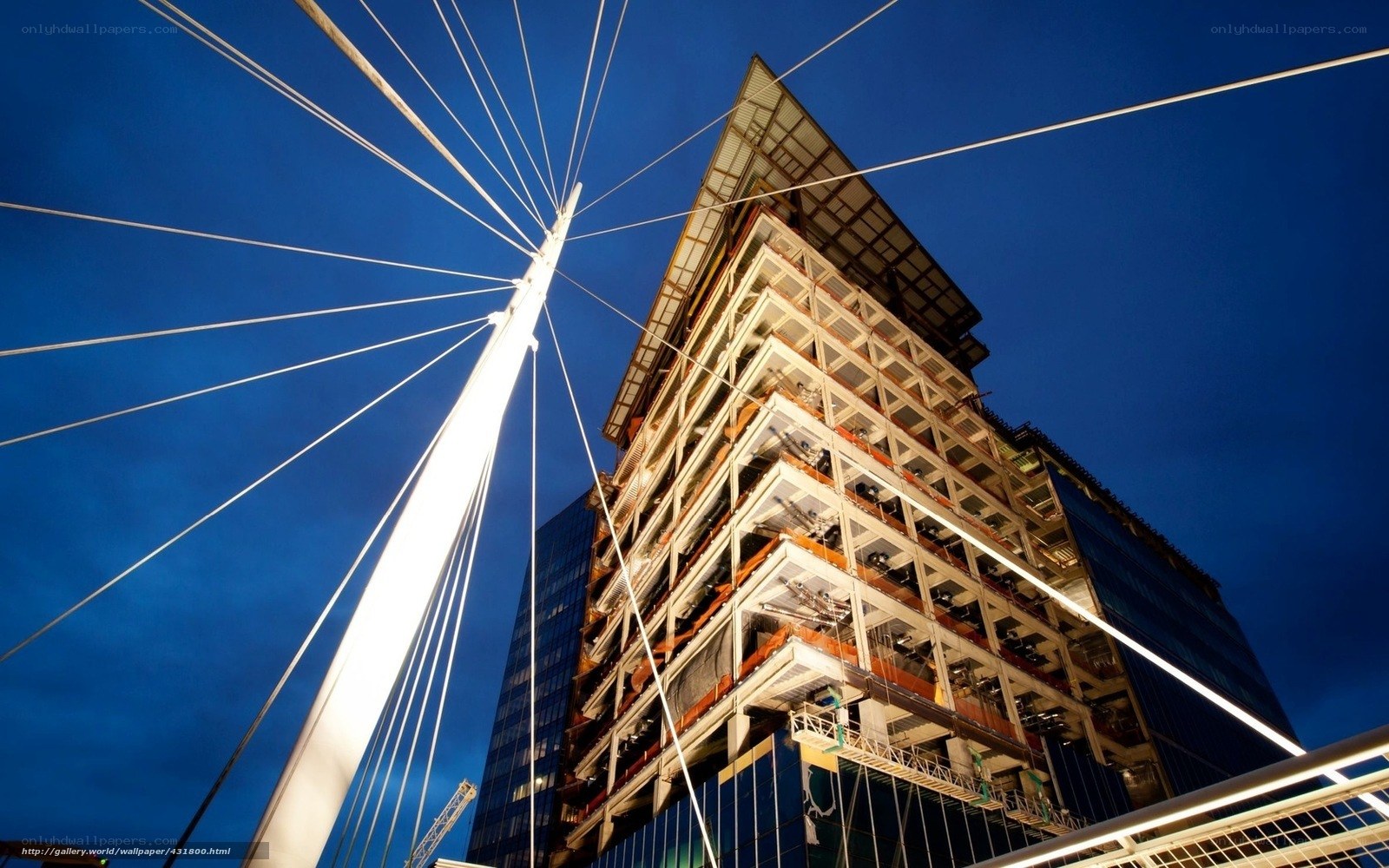 Modern skyscraper under construction