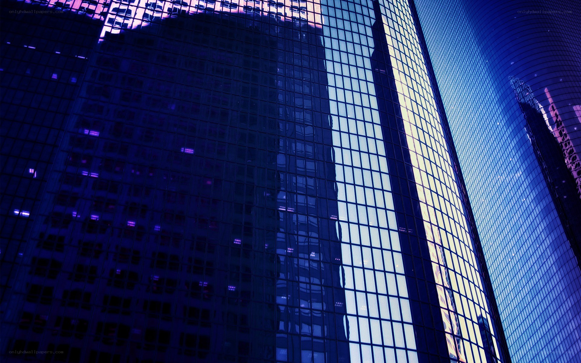 modern skyscrapers at night