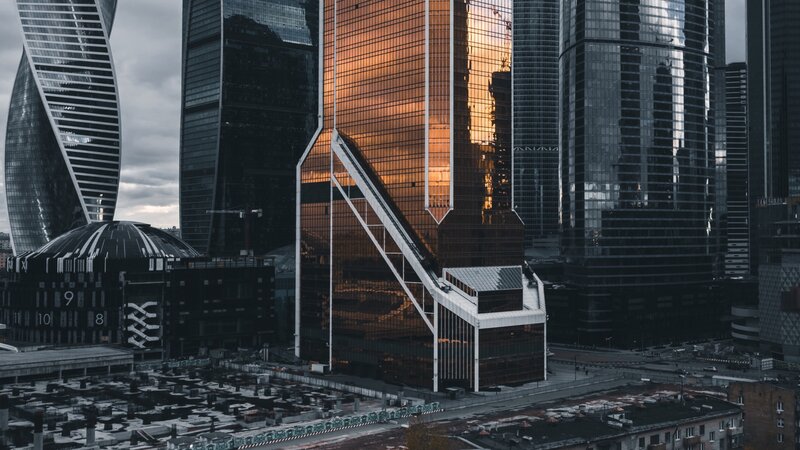 Modern Skyscrapers — Black, Dramatic