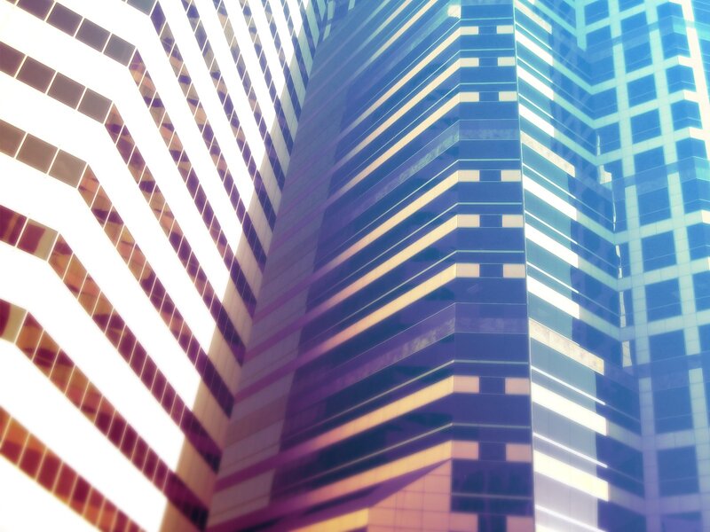 Modern Skyscrapers — Blue, Dramatic, Afternoon, Photograph