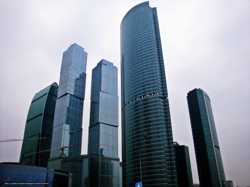 Modern Skyscrapers — Blue, Dramatic, Photograph