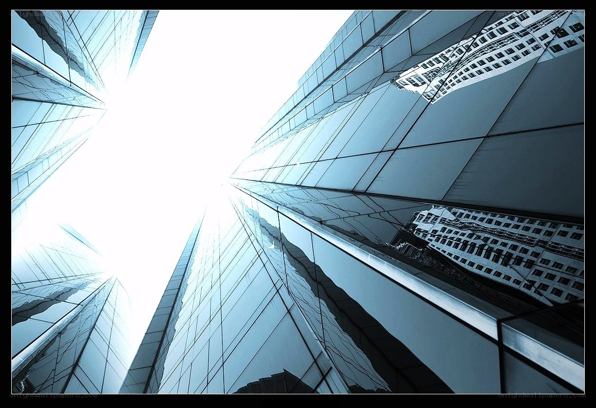 modern skyscrapers from below