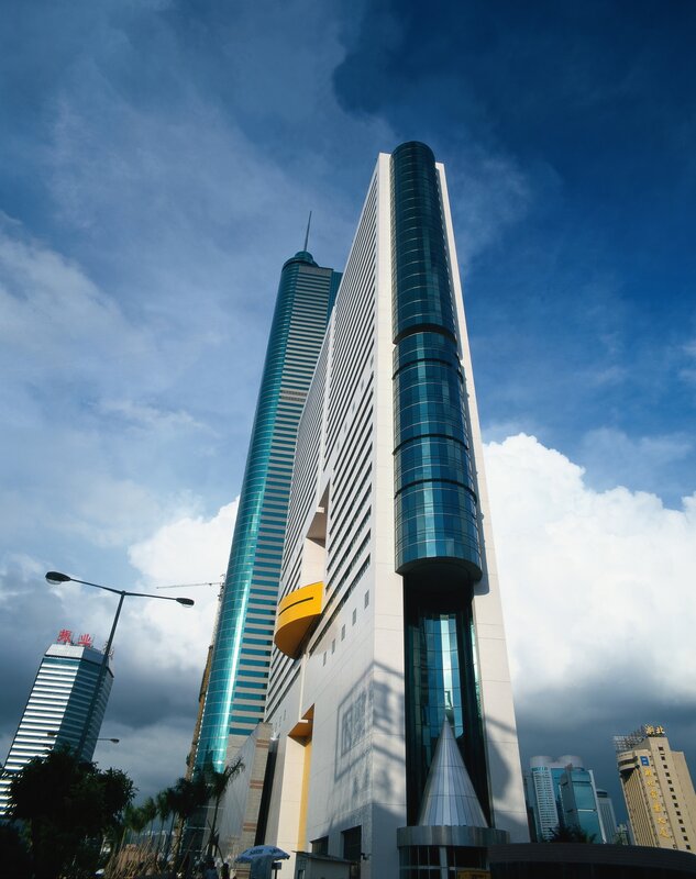 Modern skyscrapers in a city