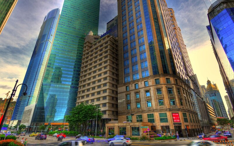 modern skyscrapers in a city
