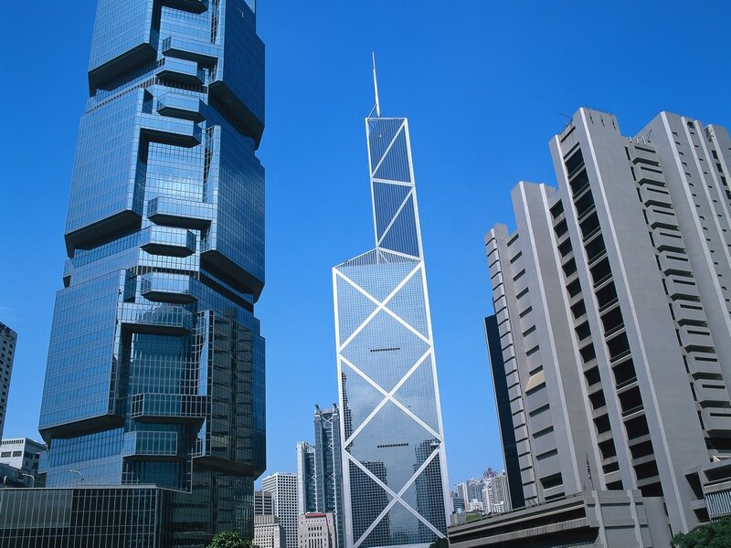 Modern skyscrapers in a city
