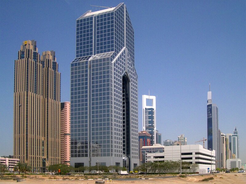 modern skyscrapers in a city