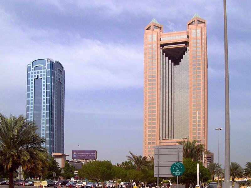 Modern skyscrapers in a city
