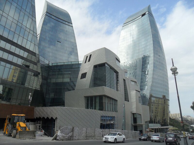 modern skyscrapers in a city