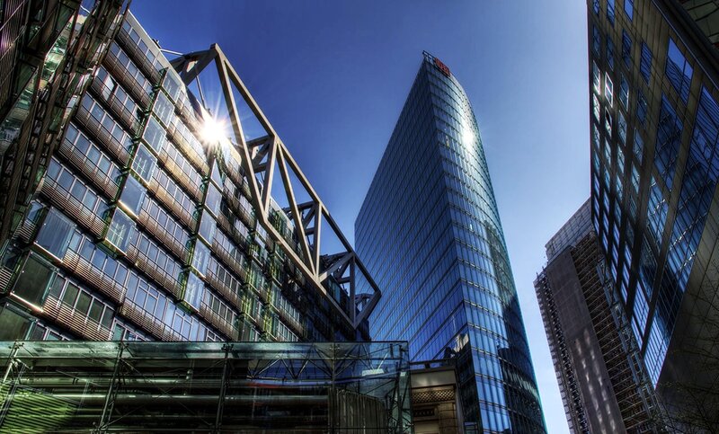 modern skyscrapers in a city