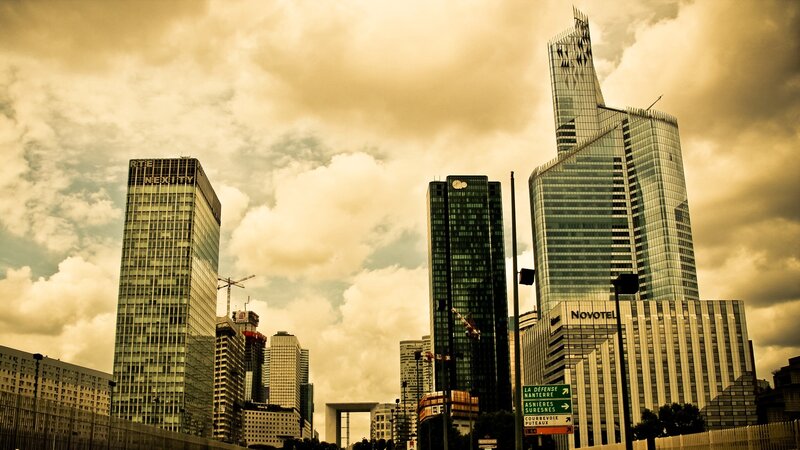 modern skyscrapers in a city