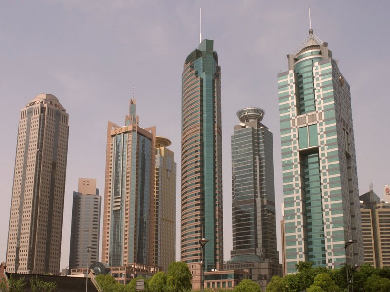 modern skyscrapers in a city