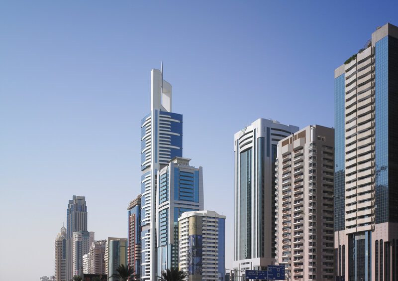 modern skyscrapers in a city
