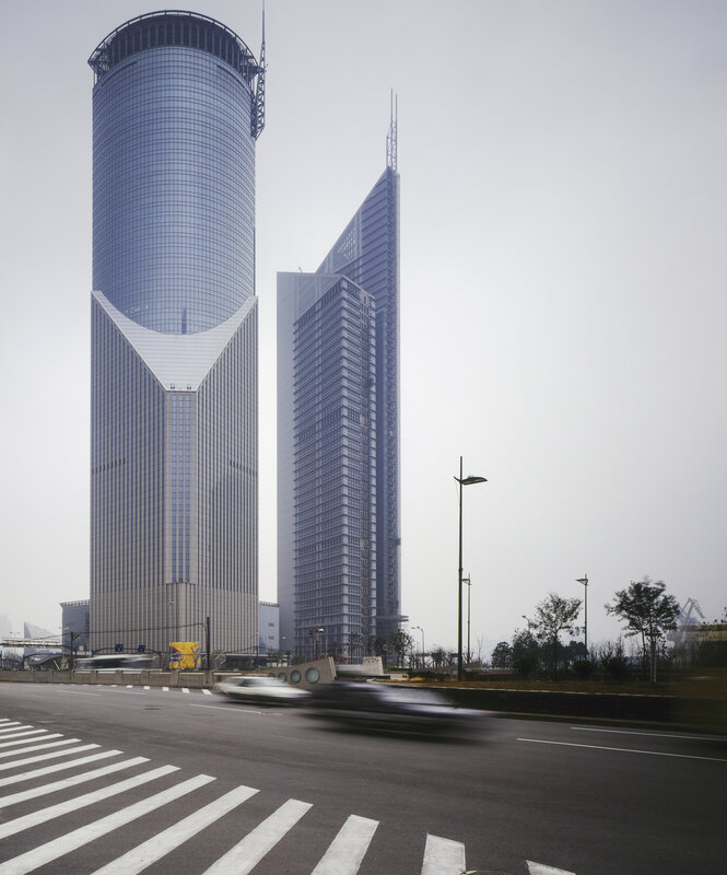 modern skyscrapers in a city