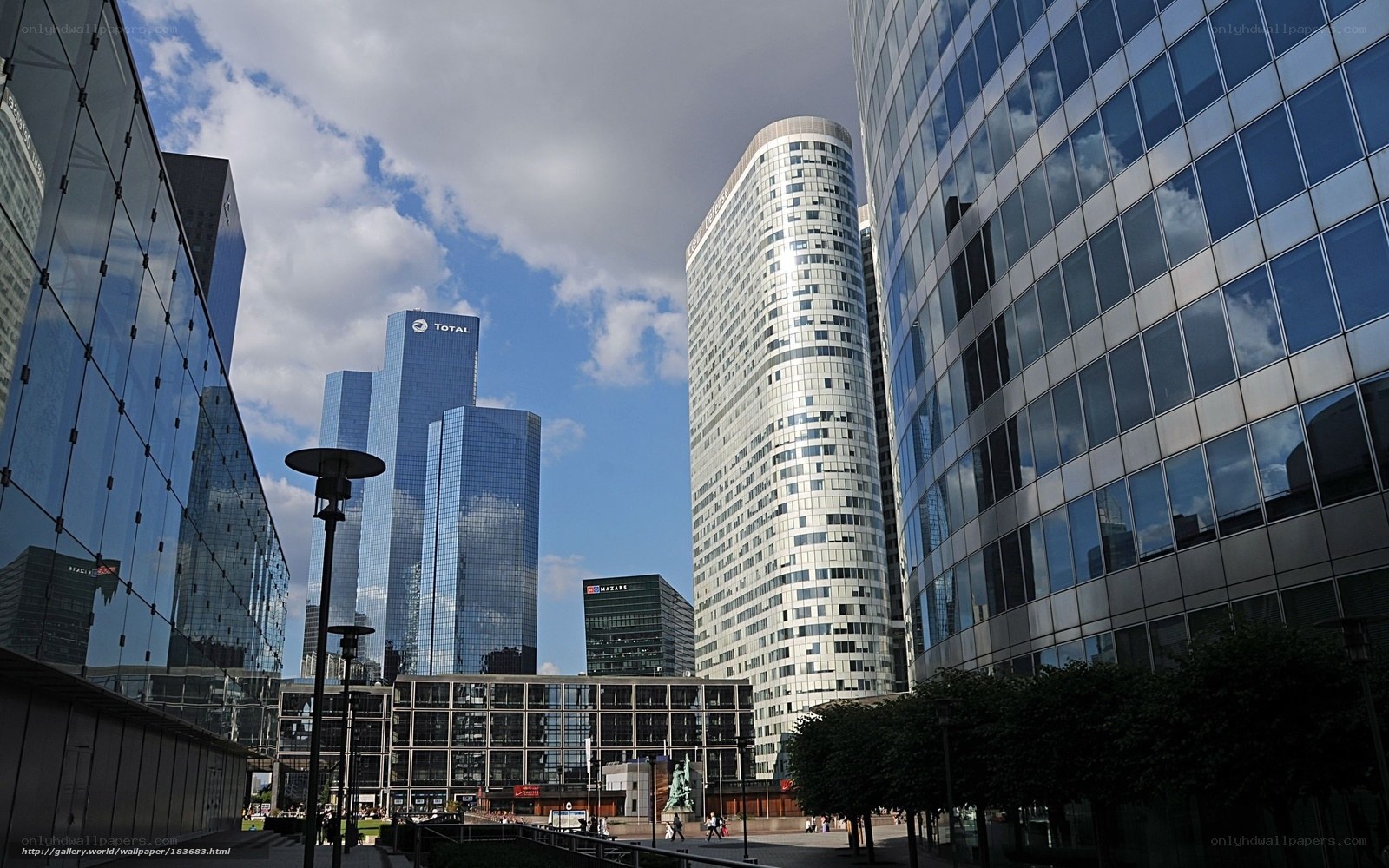 Modern skyscrapers in a city