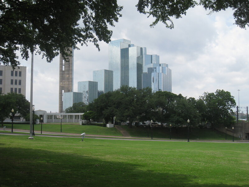 Modern Skyscrapers in Park
