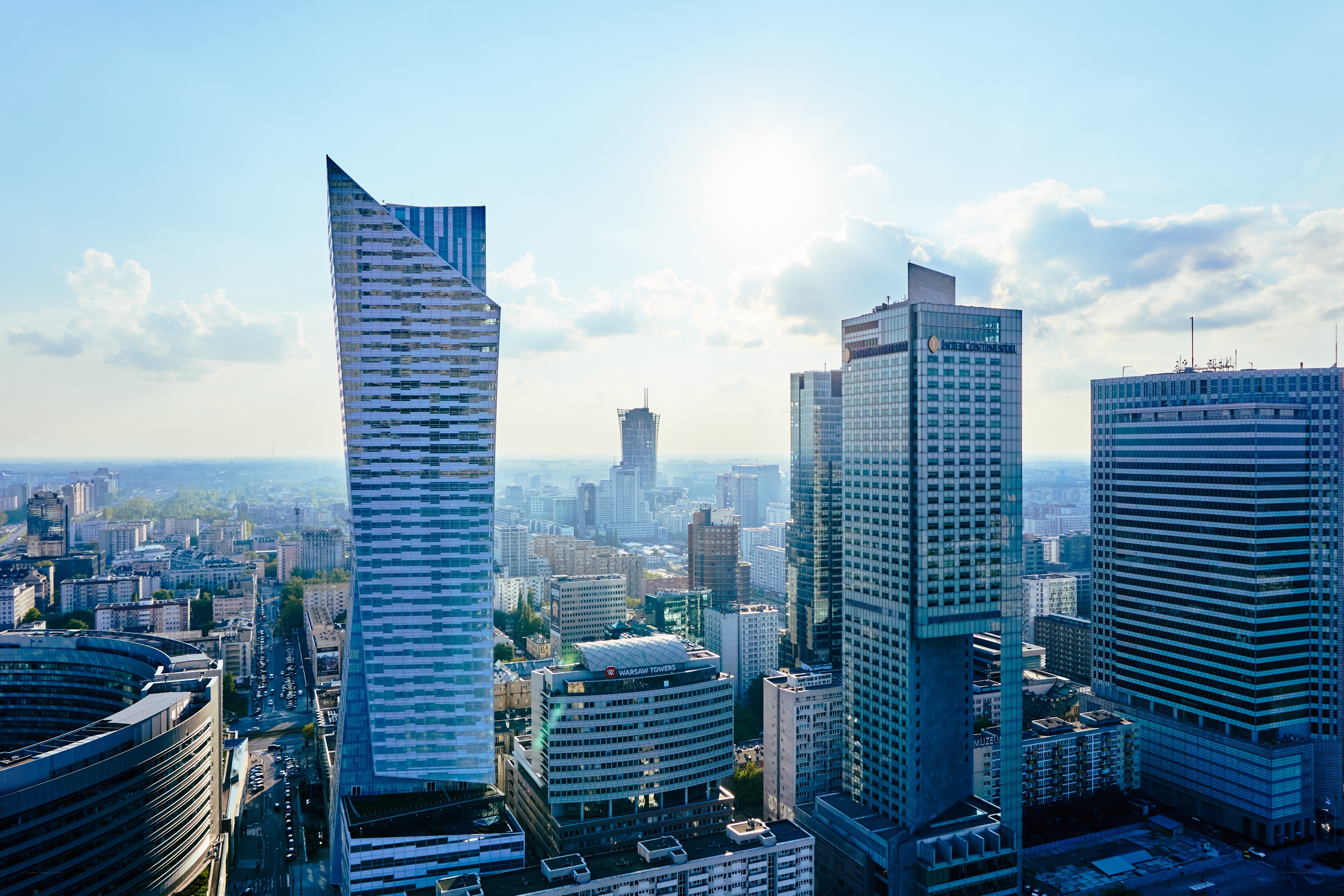 Modern skyscrapers in Warsaw