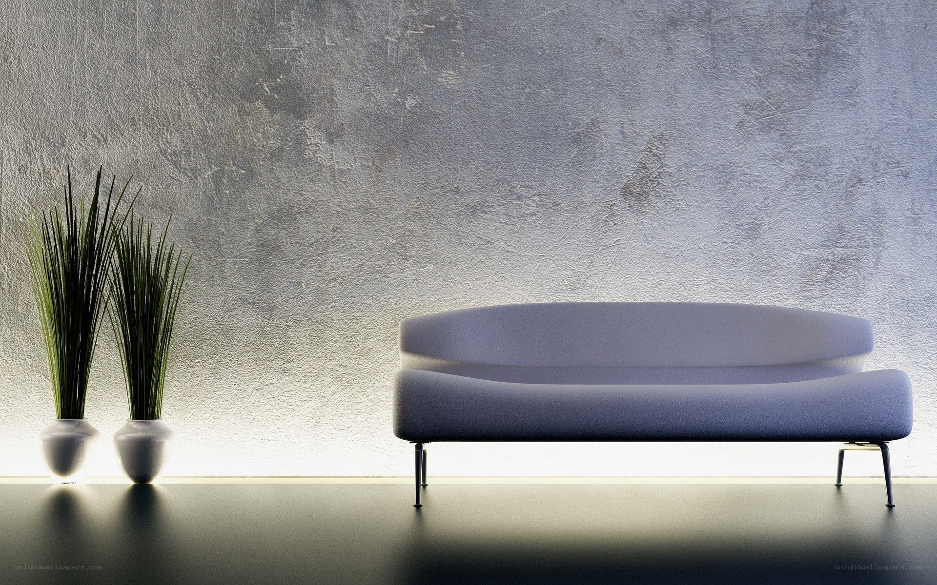 Modern sofa in minimalist room