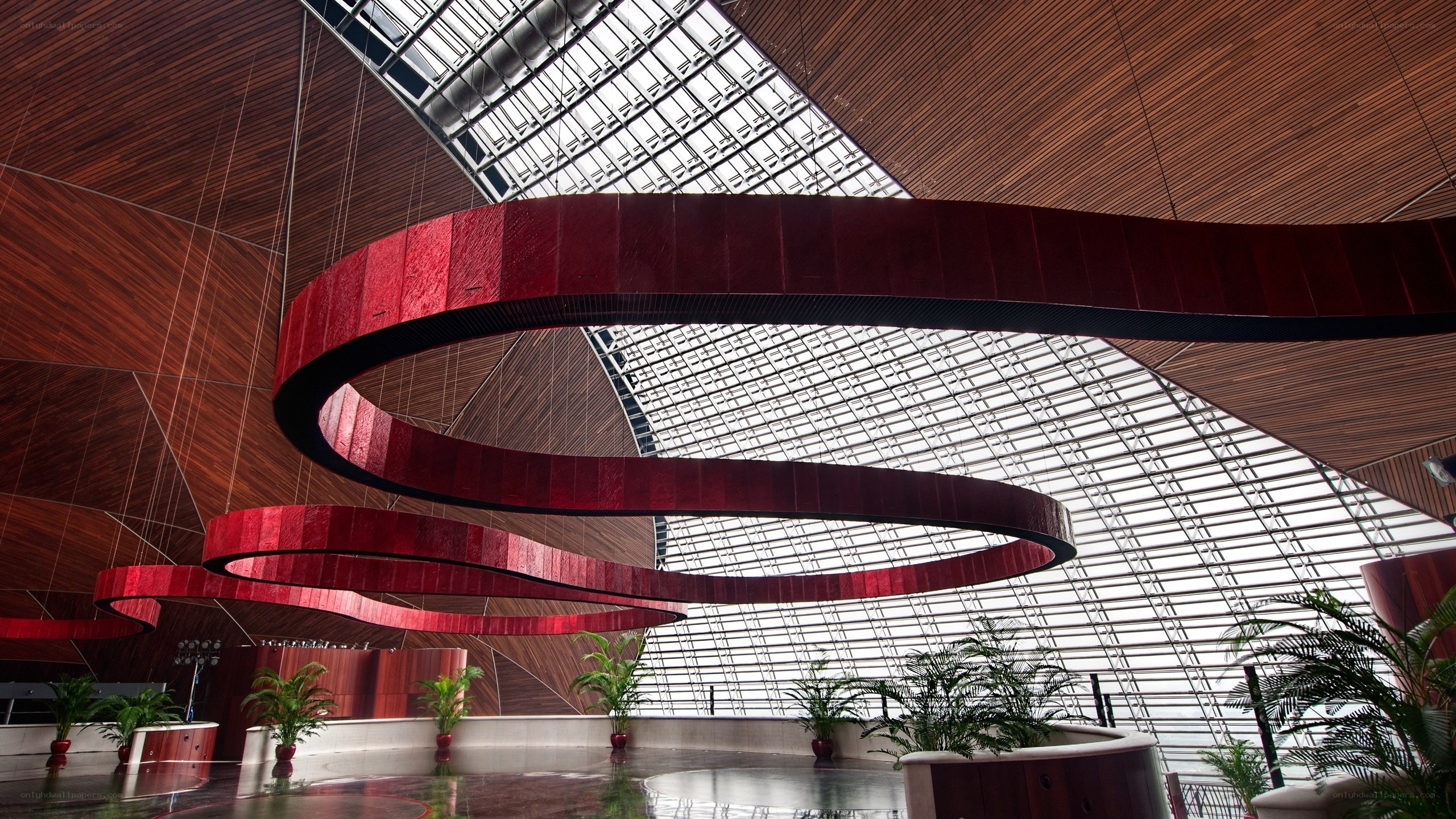 Modern spiral art installation