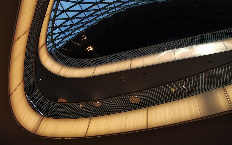 Modern spiral staircase interior